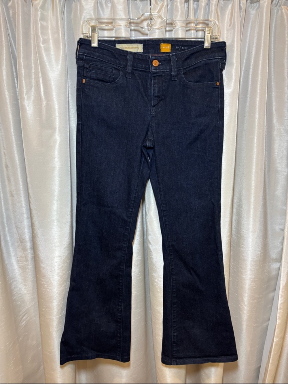 Pilcro and the letterpress, Dark Indigo Flare Jeans, size 28, Anthropologie